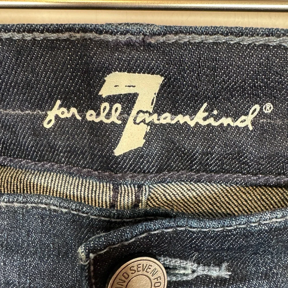 7 For All Mankind The Straight Jeans Mens 38x32 Stretch Dark Wash Denim Size‎ 38